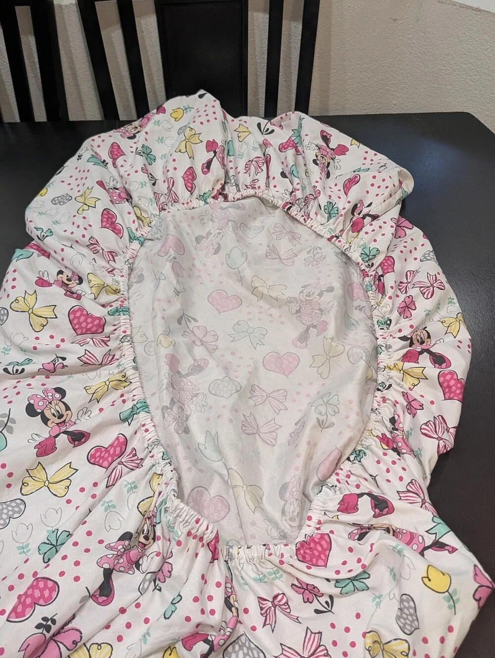 Disney Minnie Mouse Pink Hearts, Bows, and Flowers Fitted Crib/Toddler Sheet
